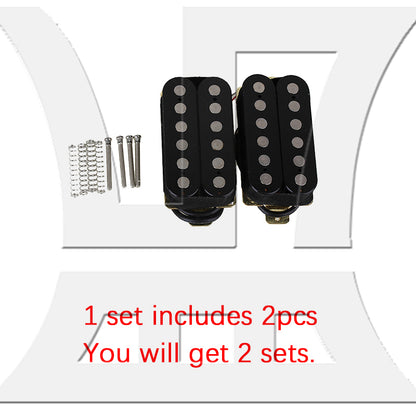 BQLZR 2 sets of HOC63-BK electric guitar dual coil pickups black (with Yibuy brand box)