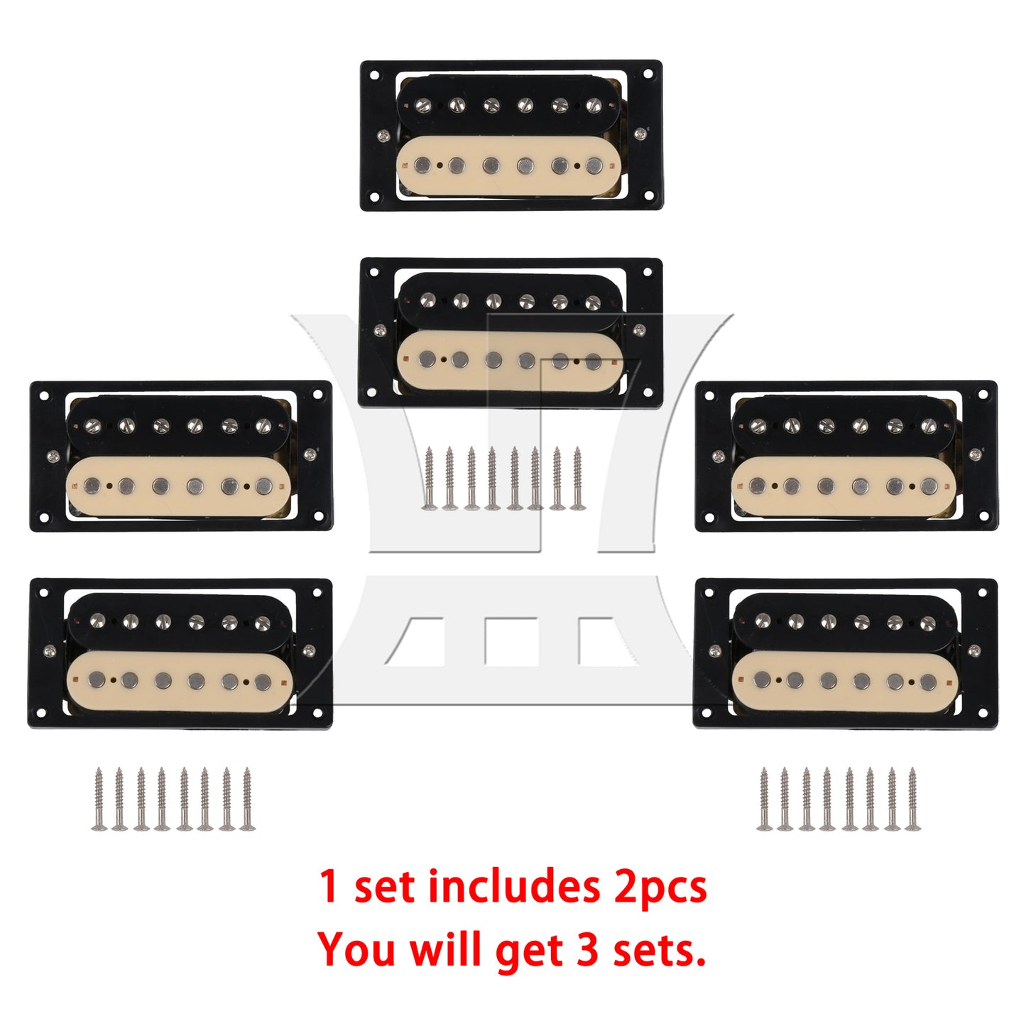 BQLZR Humbucker Double Coil Electric Guitar Pickups black and cream