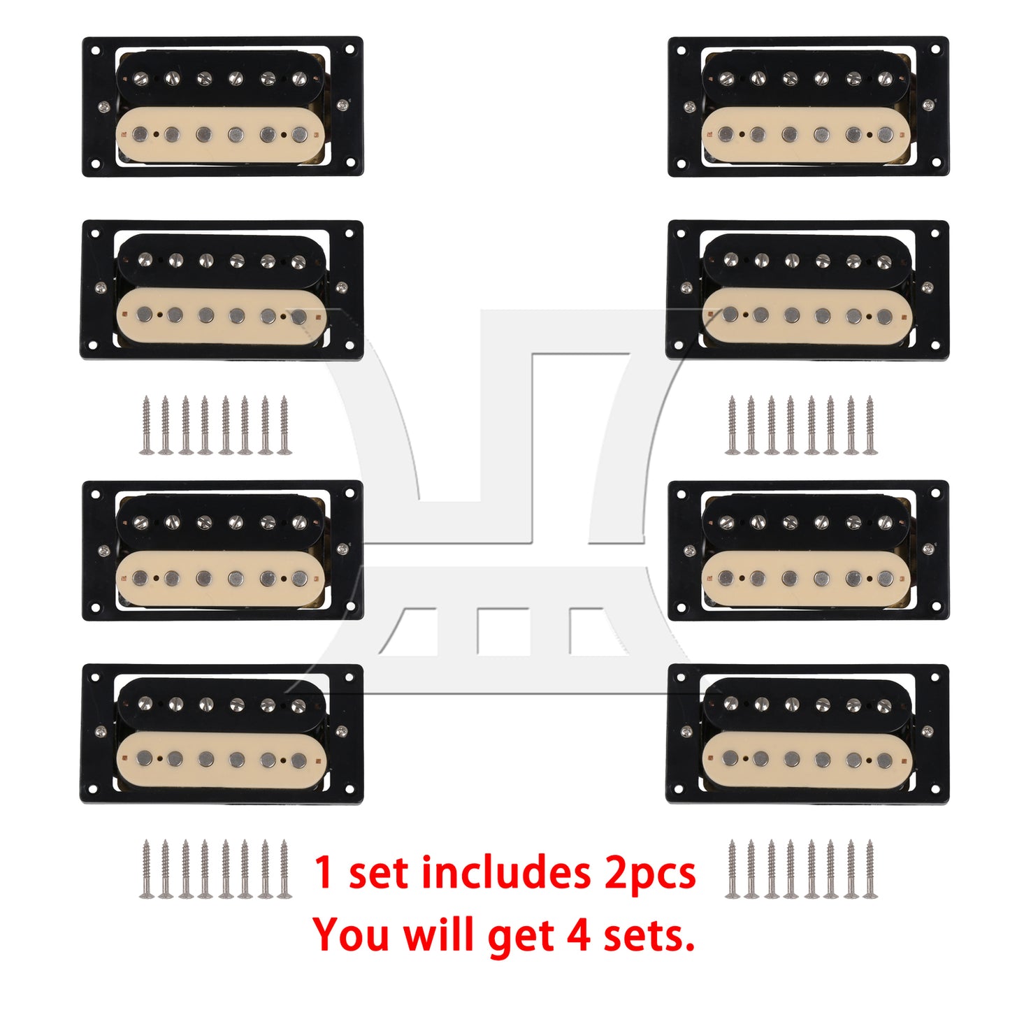 BQLZR Humbucker Double Coil Electric Guitar Pickups black and cream