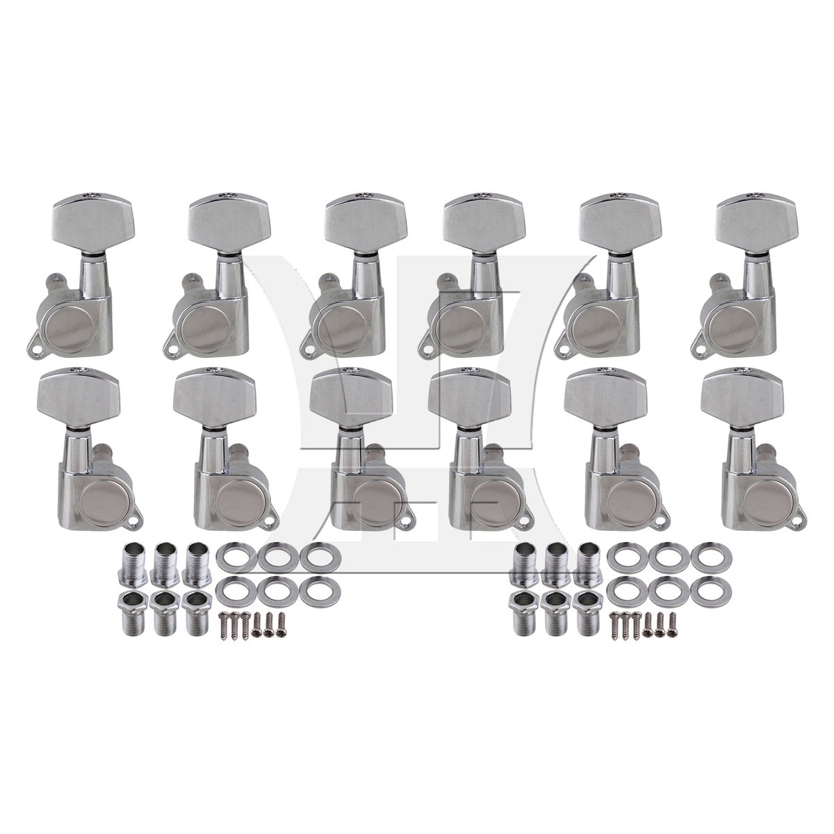 BQLZR Guitar Tuning Pegs Machine Heads 3L 3R Chrome w/ Screws and Ferrules