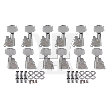 BQLZR Guitar Tuning Pegs Machine Heads 3L 3R Chrome w/ Screws and Ferrules