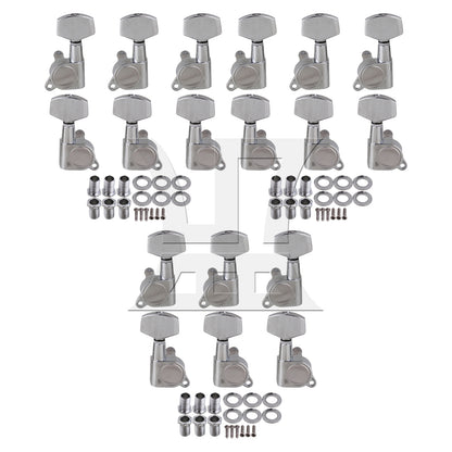 BQLZR Guitar Tuning Pegs Machine Heads 3L 3R Chrome w/ Screws and Ferrules