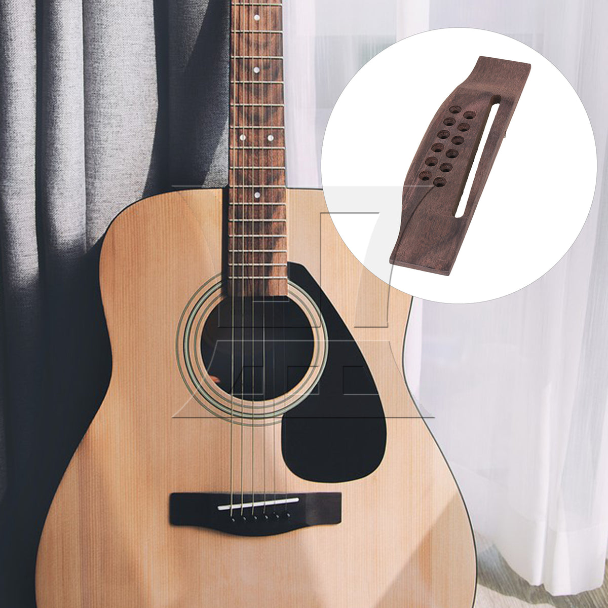 BQLZR 3pcs 12 String Rosewood Acoustic Guitar Bridge Rosewood for 12-String Guitar Modification