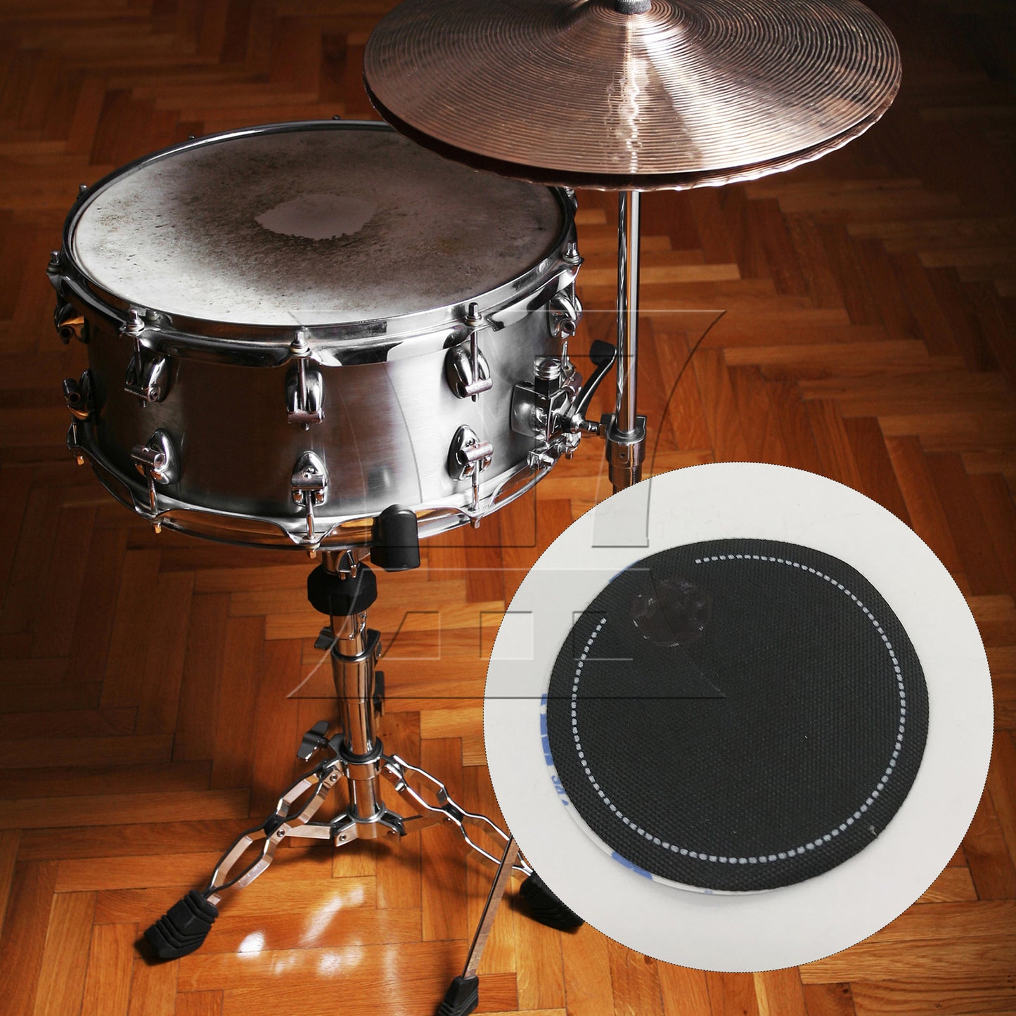 BQLZR 6pcs Single Double Pedal Drum Patche Round Black for Drum Set Installation