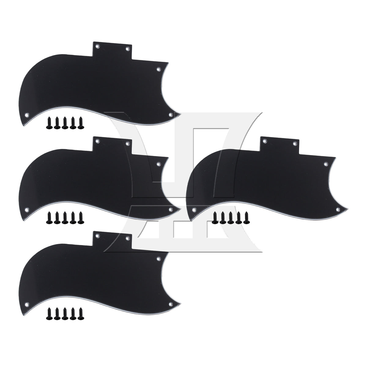 BQLZR Plastic Scratch Plate for Electric Guitar 3-Ply Black w/ Screwdriver Screw Set