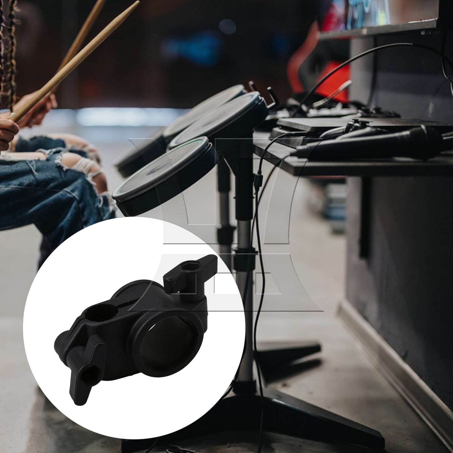 BQLZ Plastic Electronic Drum Rack Mouth Diameter 1.9cm Black for Extended Installation of Electronic Cymbal Holder