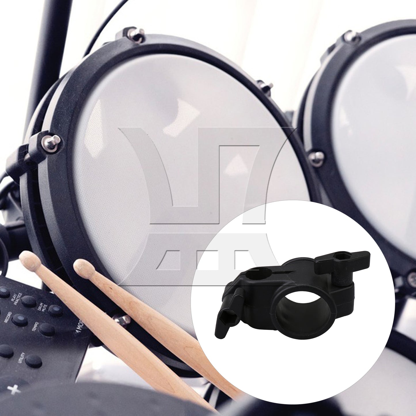 BQLZ Plastic Electronic Drum Rack Mouth Diameter 1.9cm Black for Extended Installation of Electronic Cymbal Holder