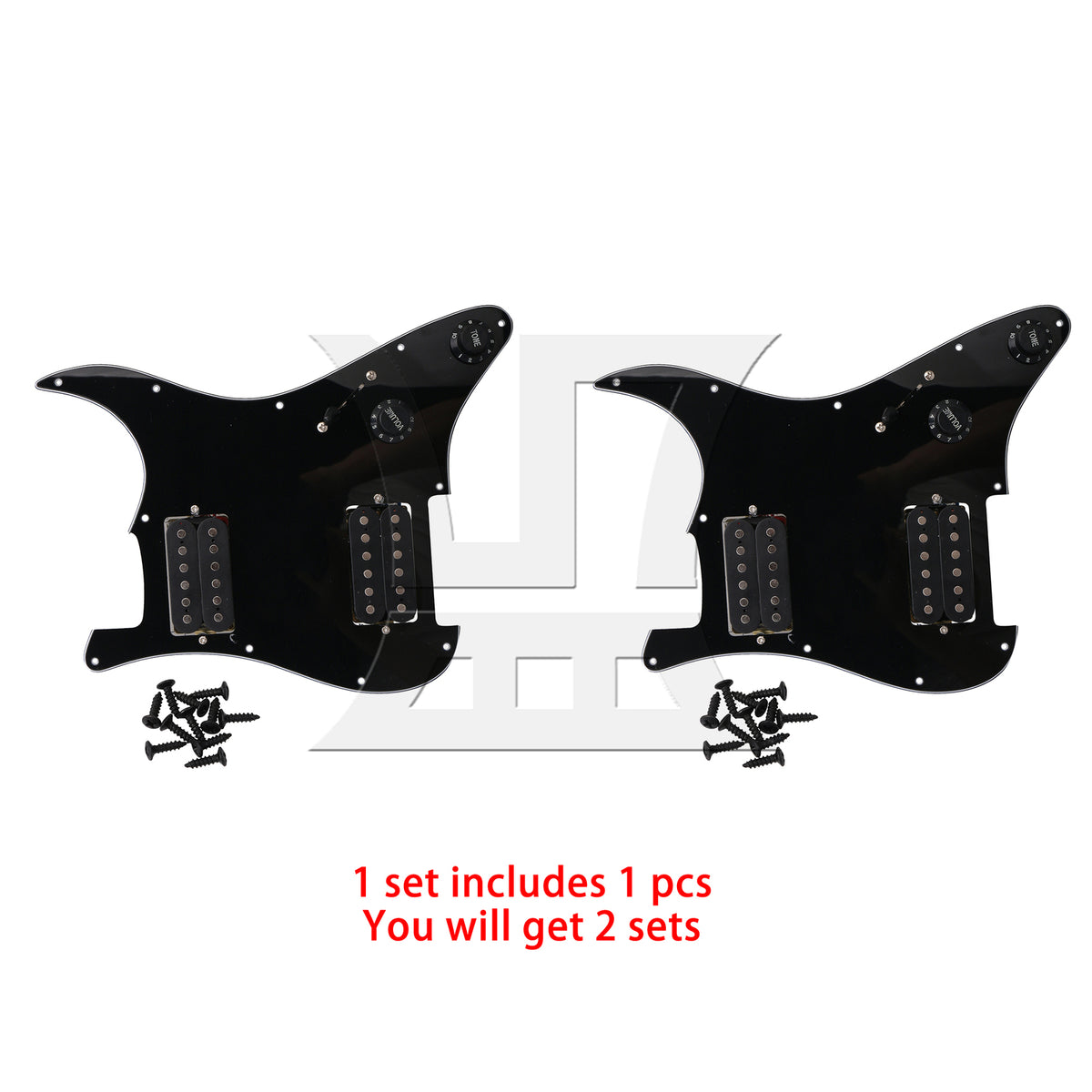 BQLZR Prewired Electric Guitars Pickguard Dual Pickup 3-ply 11.02 x 8.86 Inch White