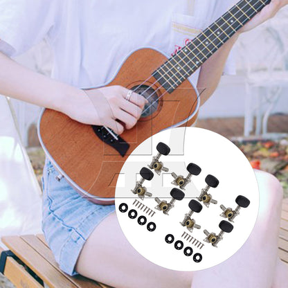 BQLZR 1pc Ukulele Tuning Peg Right Chrome Ukulele Repair Metal Knob