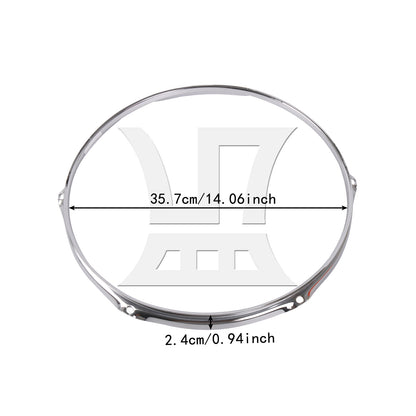 BQLZR 2pcs Zinc Alloy Snare Drum Hoop 14 Inch Inner Diameter for Refurbishment of Second-Hand Snare Drums