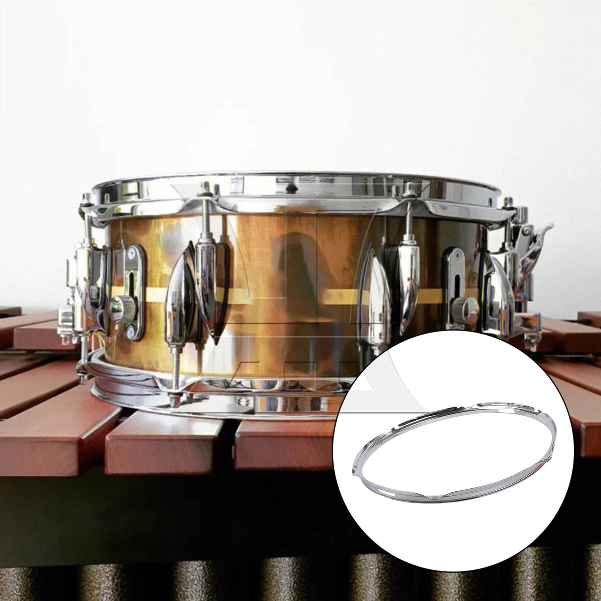 BQLZR 2pcs Zinc Alloy Snare Drum Hoop 14 Inch Inner Diameter for Refurbishment of Second-Hand Snare Drums