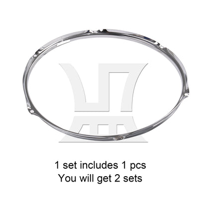 BQLZR 2pcs Zinc Alloy Snare Drum Hoop 14 Inch Inner Diameter for Refurbishment of Second-Hand Snare Drums