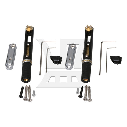 BQLZR 2 Sets Metal 5 String Headless Bass Bridge Single Round Rod Bridge for Replacing Damaged Bass Bridge