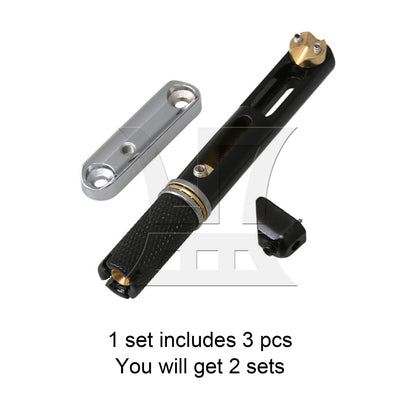 BQLZR 2 Sets Metal 5 String Headless Bass Bridge Single Round Rod Bridge for Replacing Damaged Bass Bridge