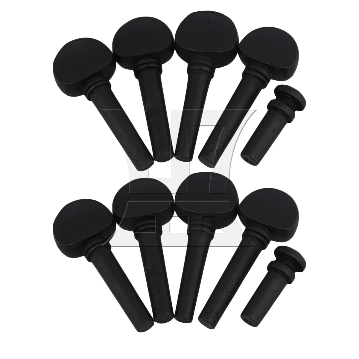 BQLZR 2 Sets Wood Violin Tuning Peg and End Pin 1/2 Black for Tail Nail Detachment and Replacement