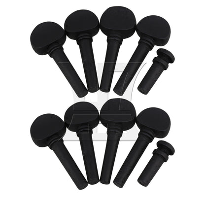BQLZR 2 Sets Wood Violin Tuning Peg and End Pin 1/2 Black for Tail Nail Detachment and Replacement