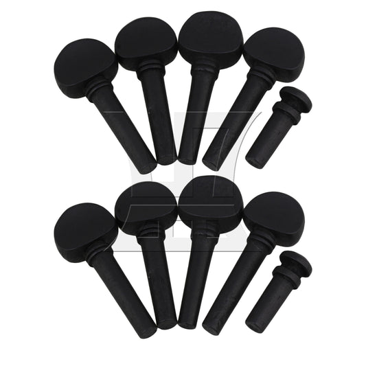BQLZR 2 Sets Wood Violin Tuning Peg and End Pin 1/2 Black for Tail Nail Detachment and Replacement