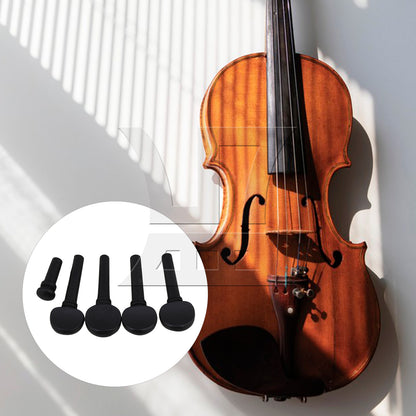 BQLZR 2 Sets Wood Violin Tuning Peg and End Pin 1/2 Black for Tail Nail Detachment and Replacement