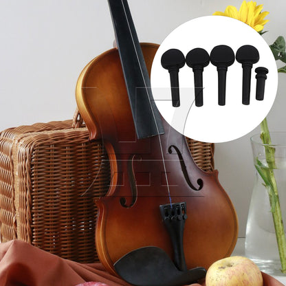 BQLZR 2 Sets Wood Violin Tuning Peg and End Pin 1/2 Black for Tail Nail Detachment and Replacement