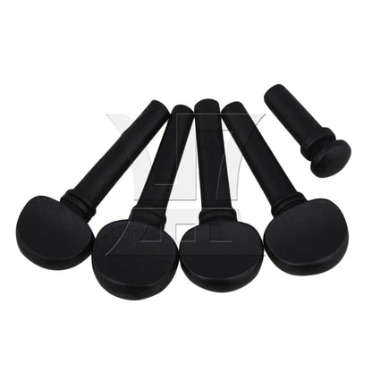 BQLZR 2 Sets Wood Violin Tuning Peg and End Pin 1/2 Black for Tail Nail Detachment and Replacement