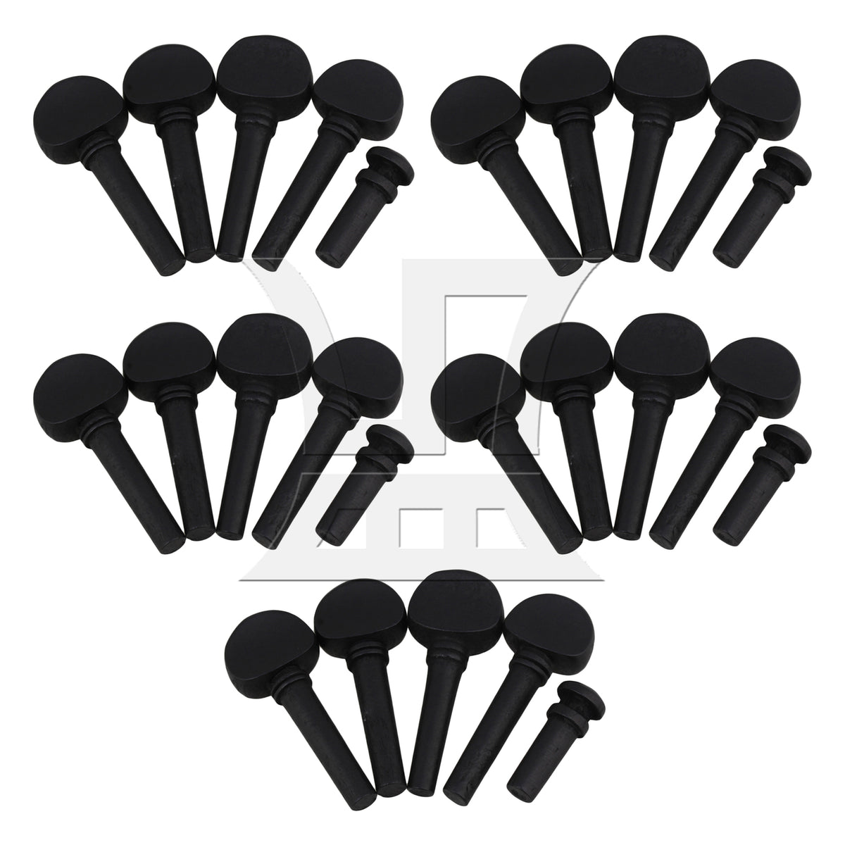 BQLZR 2 Sets Wood Violin Tuning Peg and End Pin 1/2 Black for Tail Nail Detachment and Replacement