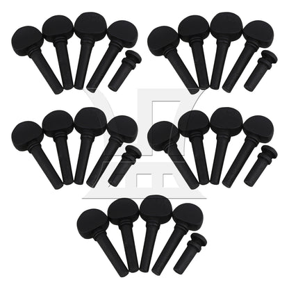 BQLZR 2 Sets Wood Violin Tuning Peg and End Pin 1/2 Black for Tail Nail Detachment and Replacement