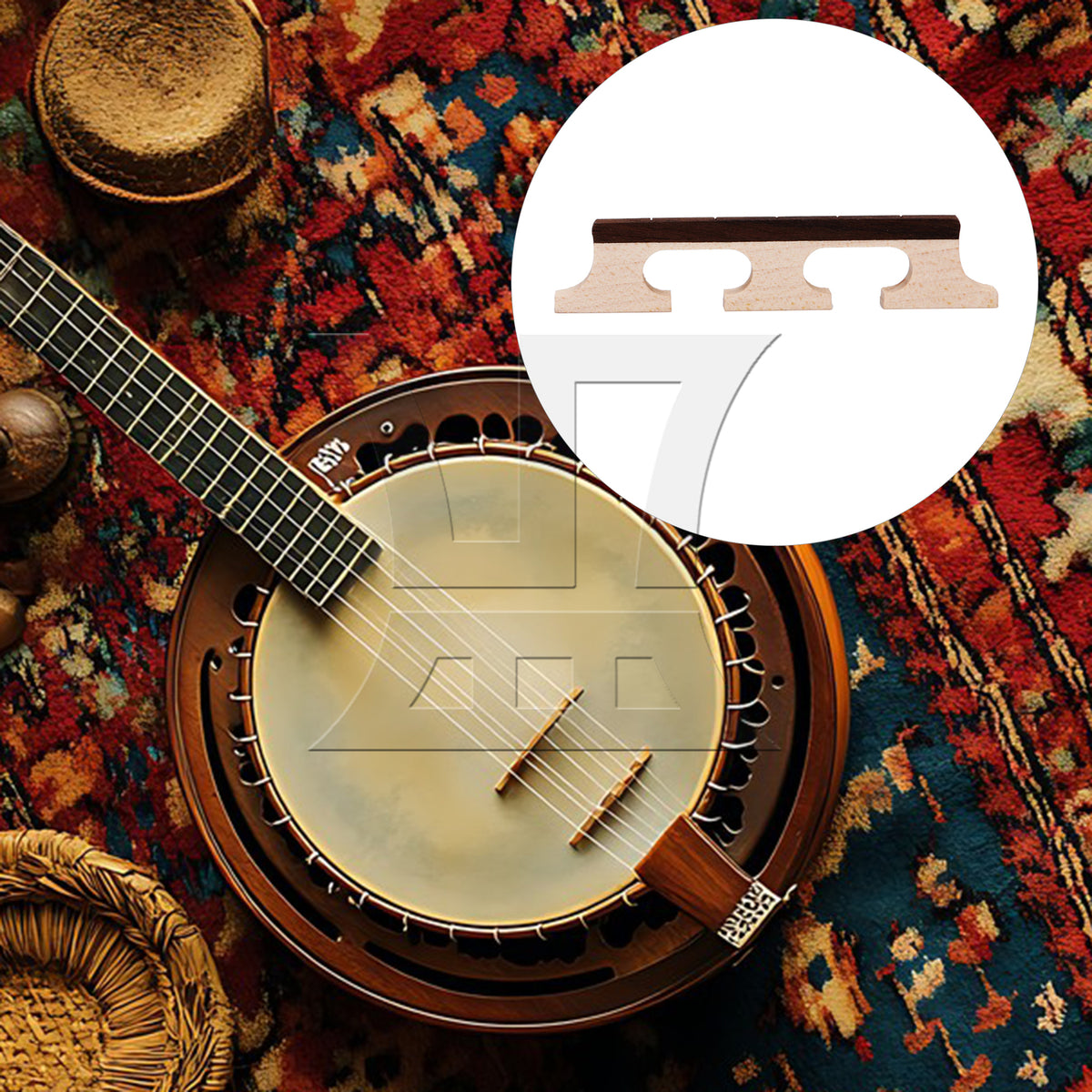 BQLZR 3pcs 5 String Banjo Bridge Type2 for Banjo Instrument Accessories