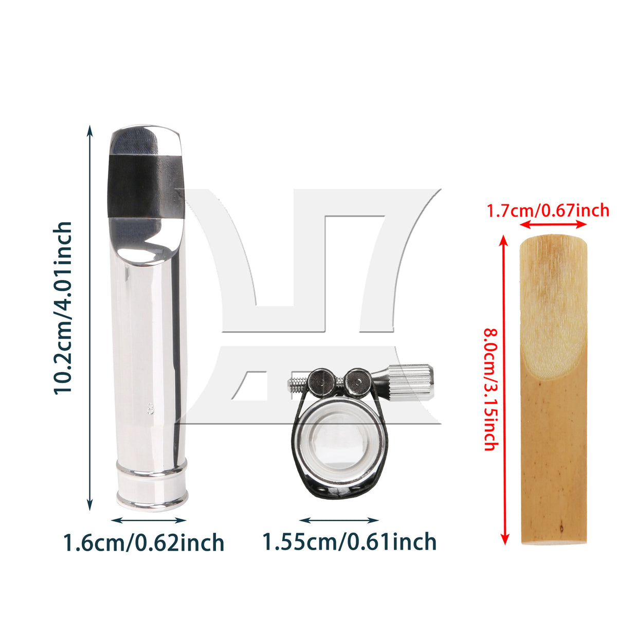 BQLZR 8# Tenor Saxophone Mouthpiece Set, Perfect Fit, For Sax Enthusiasts, With 2.5 Saxophone Reeds