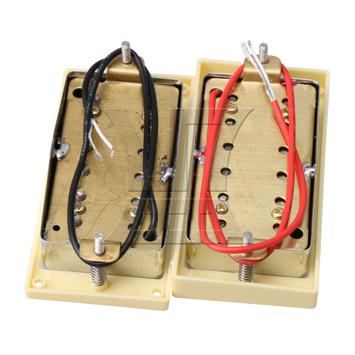 BQLZR 4pcs Guitar Bridge Pickup and Guitar Neck Pickup Silver Dual Coil Pickup Electric Guitar Accessories