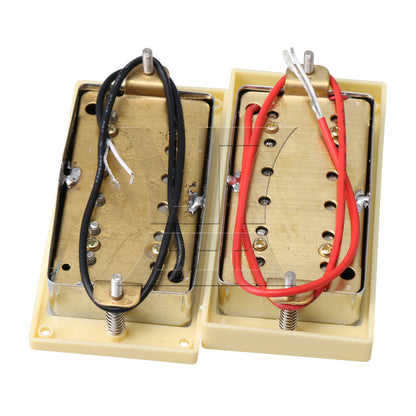 BQLZR 4pcs Guitar Bridge Pickup and Guitar Neck Pickup Silver Dual Coil Pickup Electric Guitar Accessories
