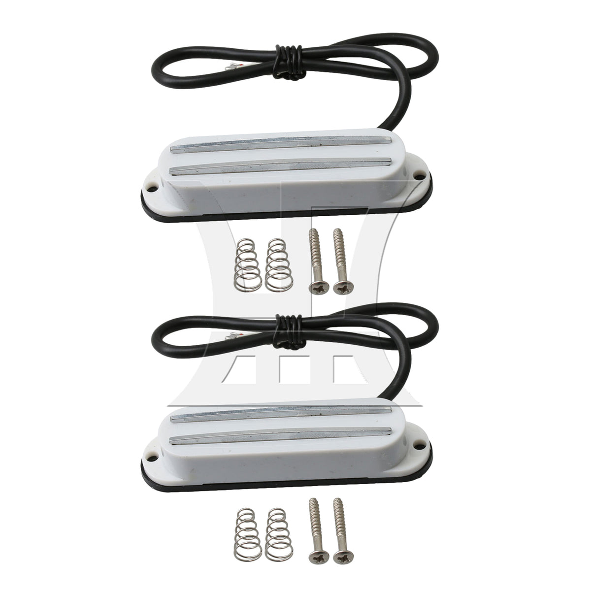 BQLZR Electric Guitar Parts Dual Rail Pickup White 4 Wires with Screws Springs Set