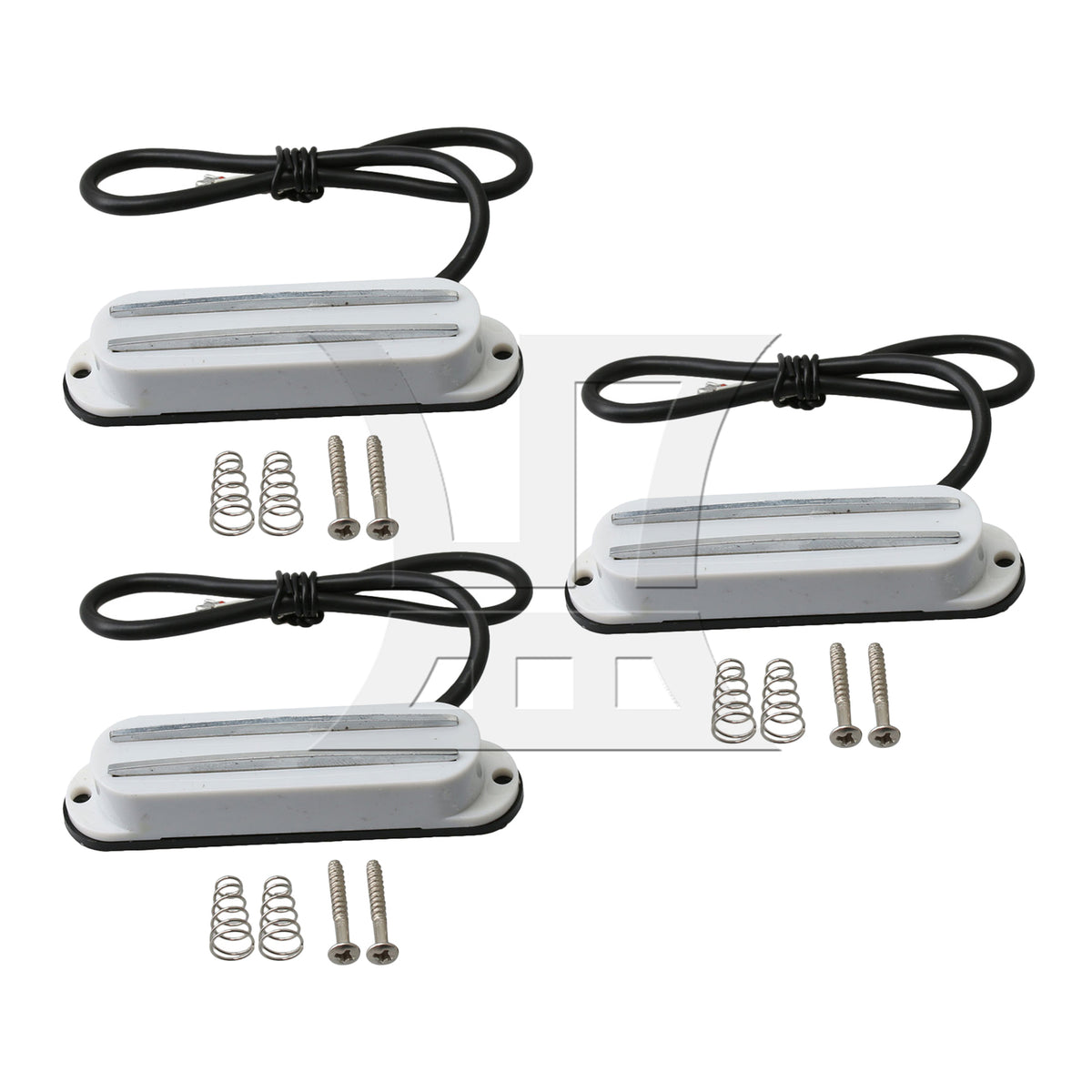 BQLZR Electric Guitar Parts Dual Rail Pickup White 4 Wires with Screws Springs Set