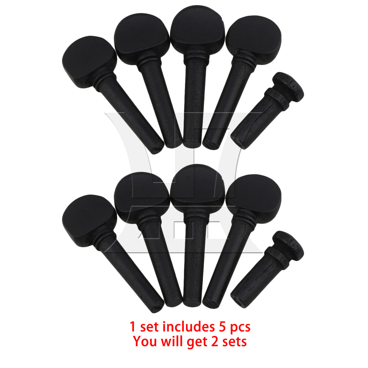 BQLZR 2 Sets Violin Wood Tuning Peg and End Pin 1/4 Musical Instrument Accessories