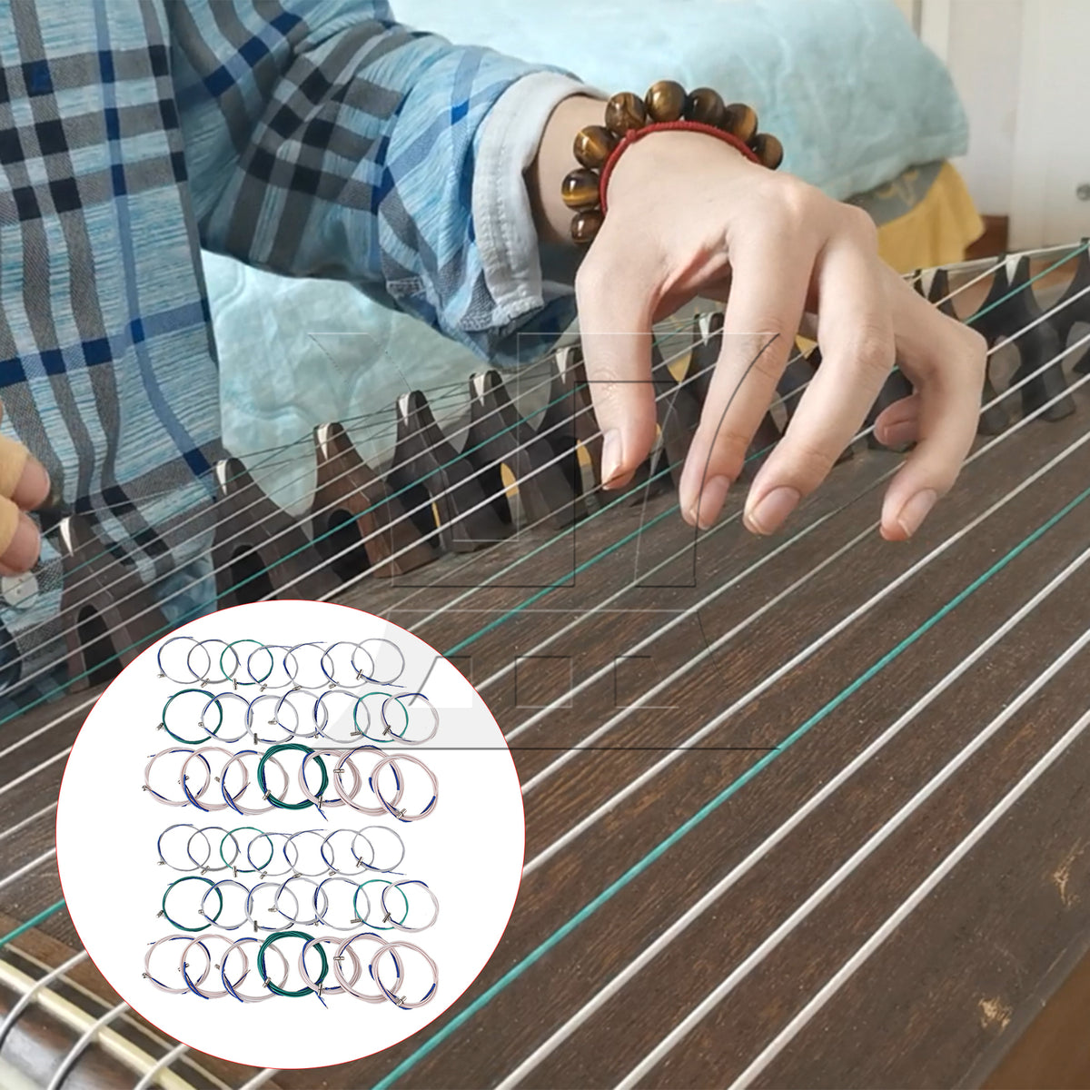 BQLZR 42pcs Steel Guzheng String 1-21 String Multicolor for Guzheng Training Classes
