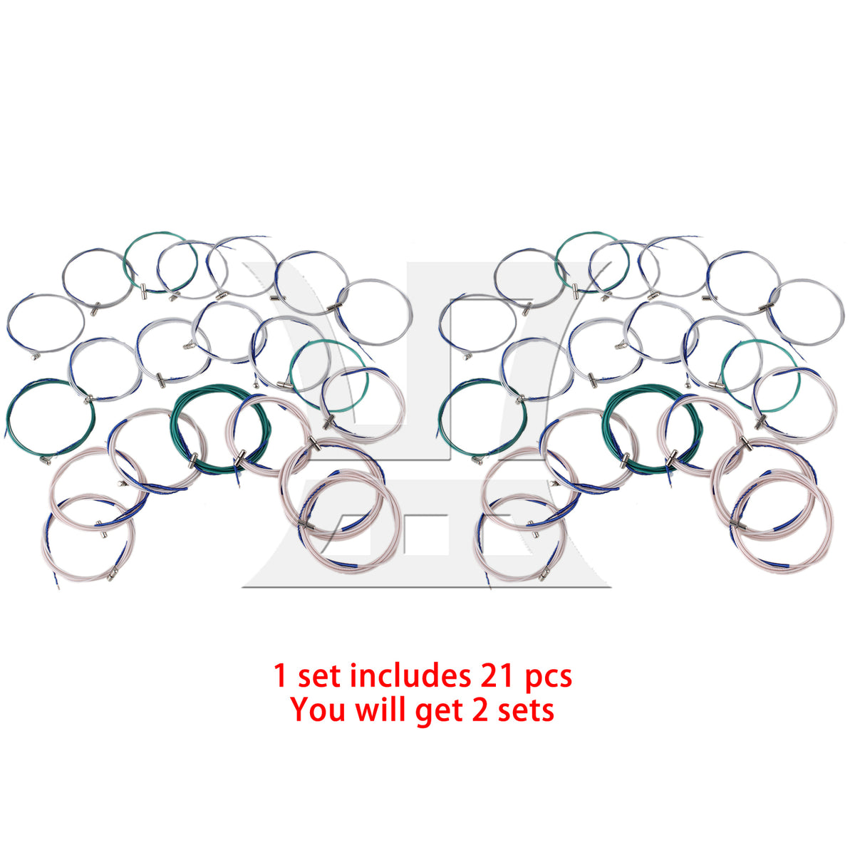 BQLZR 42pcs Steel Guzheng String 1-21 String Multicolor for Guzheng Training Classes