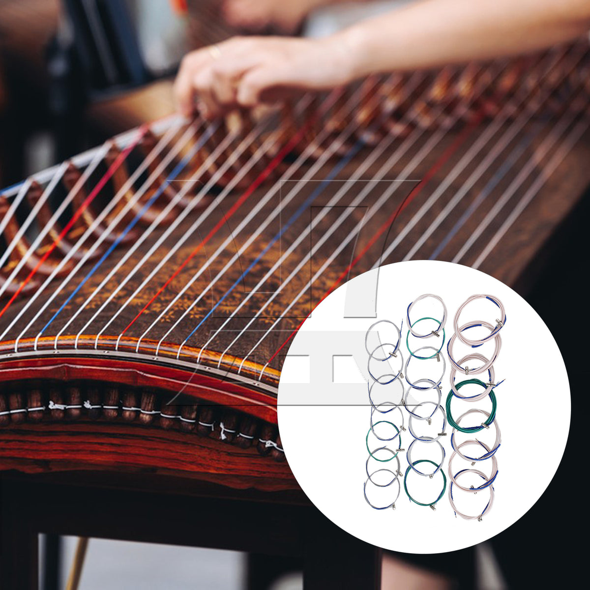 BQLZR 42pcs Steel Guzheng String 1-21 String Multicolor for Guzheng Training Classes