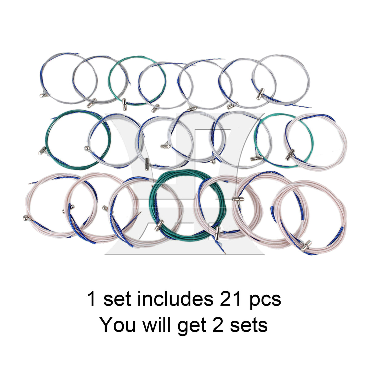 BQLZR 42pcs Steel Guzheng String 1-21 String Multicolor for Guzheng Training Classes