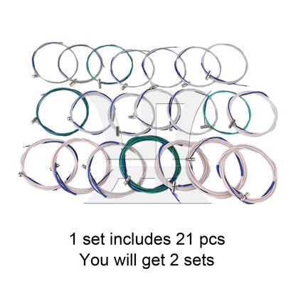 BQLZR 42pcs Steel Guzheng String 1-21 String Multicolor for Guzheng Training Classes