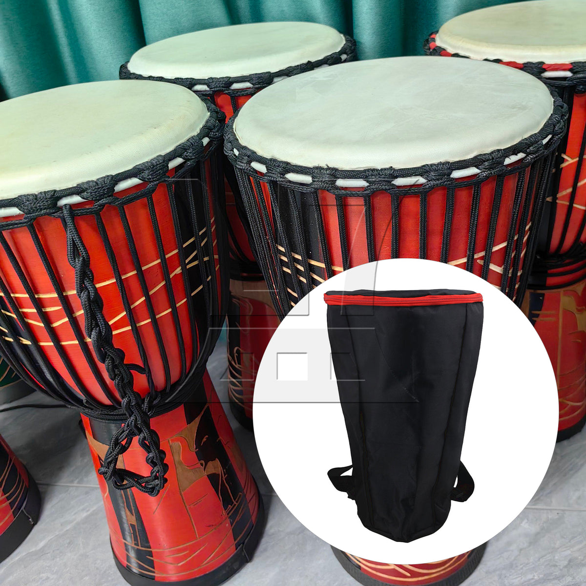 BQLZR 2PCS 12 inch black African drum