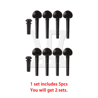 BQLZR 10pcs Ebony Violin Tuning Peg and Endpin 4/4 Brown for Handmade Piano Workshops