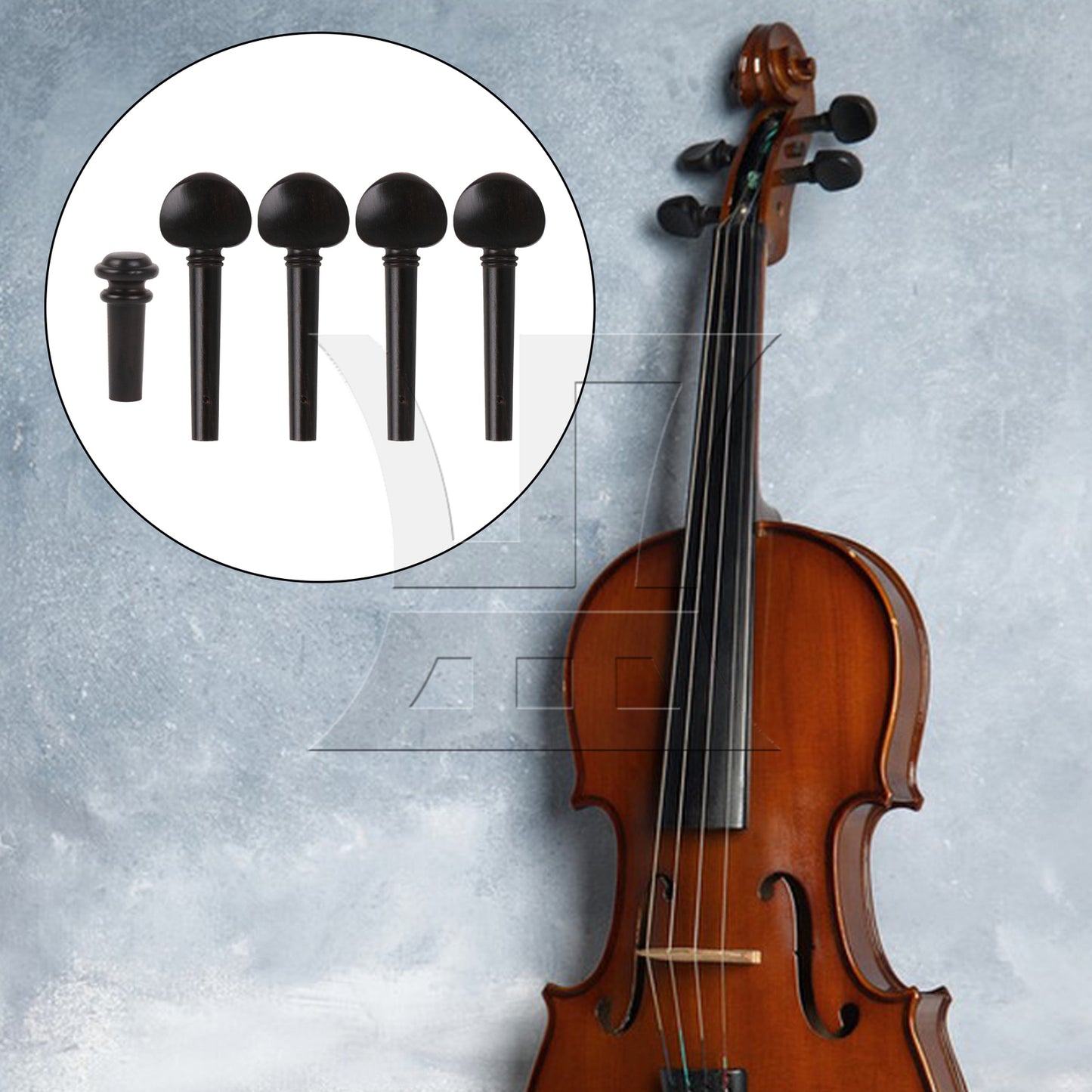 BQLZR 10pcs Ebony Violin Tuning Peg and Endpin 4/4 Brown for Handmade Piano Workshops