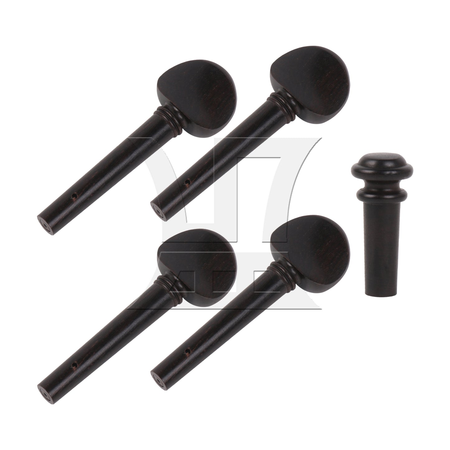 BQLZR 10pcs Ebony Violin Tuning Peg and Endpin 4/4 Brown for Handmade Piano Workshops