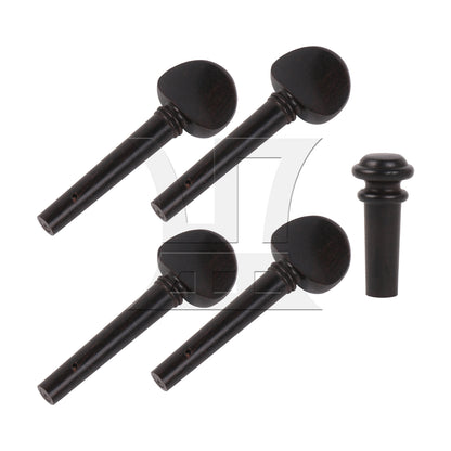 BQLZR 10pcs Ebony Violin Tuning Peg and Endpin 4/4 Brown for Handmade Piano Workshops