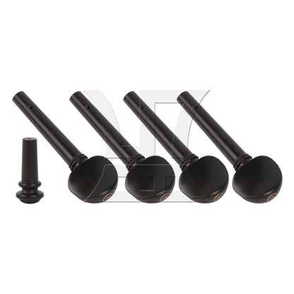 BQLZR 10pcs Ebony Violin Tuning Peg and Endpin 4/4 Brown for Handmade Piano Workshops