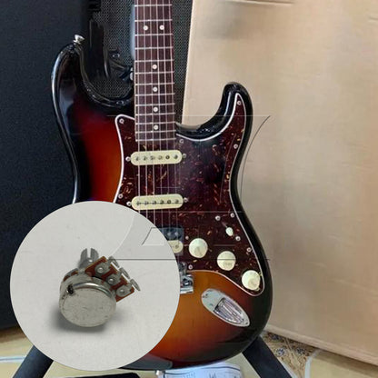 BQLZR 20pcs Metal Guitar Potentiometer Pot Long Shaft 1.8cm Tone Button A500K Chrome for Handmade Diy Electric Guitar