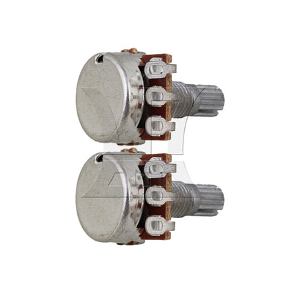 BQLZR 20pcs Metal Guitar Potentiometer Pot Long Shaft 1.8cm Tone Button A500K Chrome for Handmade Diy Electric Guitar