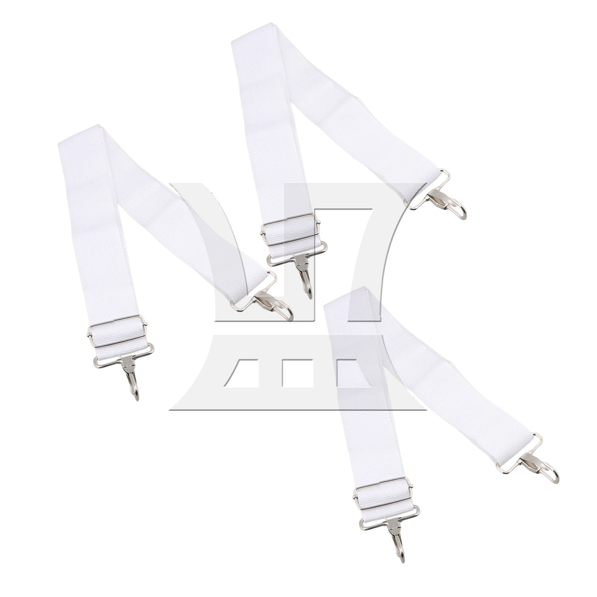 BQLZR 3pcs Nylon Adjustable Marching Snare Drum Strap White for Indoor Theater Performances