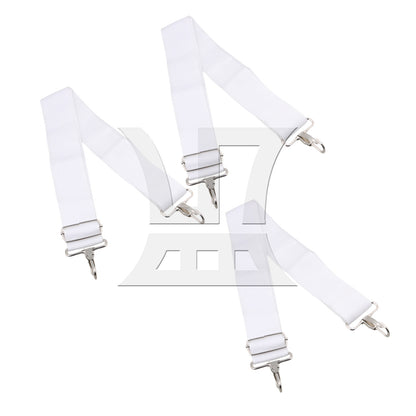 BQLZR 3pcs Nylon Adjustable Marching Snare Drum Strap White for Indoor Theater Performances