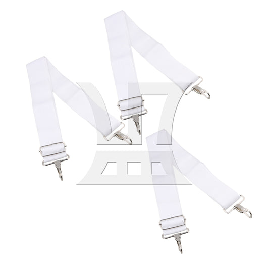 BQLZR 3pcs Nylon Adjustable Marching Snare Drum Strap White for Indoor Theater Performances