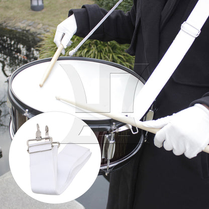 BQLZR 3pcs Nylon Adjustable Marching Snare Drum Strap White for Indoor Theater Performances